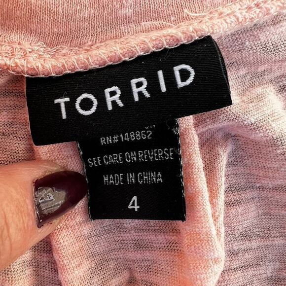 Torrid 4 (26) 4X women’s tank top with lace, peach - Picture 8 of 9